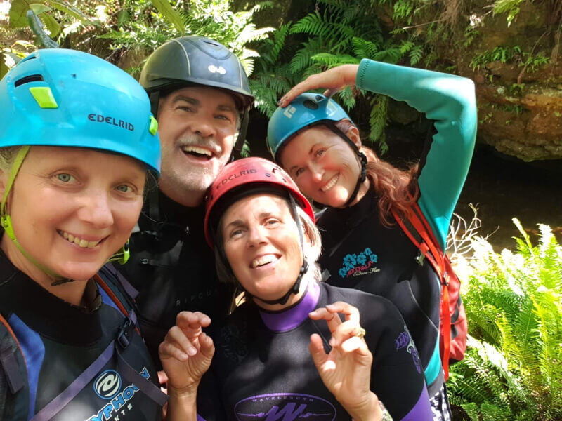 group with helmets
